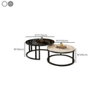 Table basse ronde moderne en ardoise, verre et structure en acier