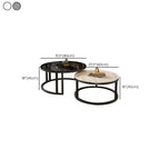 Table basse ronde moderne en ardoise, verre et structure en acier