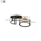 Table basse ronde moderne en ardoise, verre et structure en acier