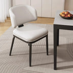 Sedia da pranzo Art Déco senza braccioli in ecopelle con schienale basso