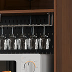 Madia da Cucina con 3 Cassetti e Anta in Vetro Scanalato