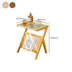 Table d'appoint pliable moderne en verre et bois avec étagère