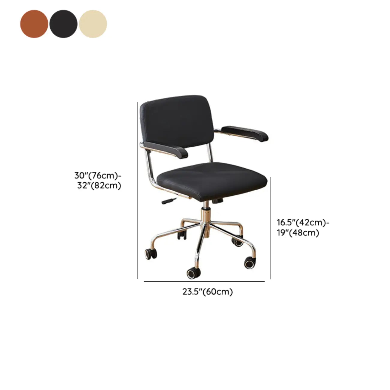 Chaise de bureau moderne réglable en tissu et structure métallique