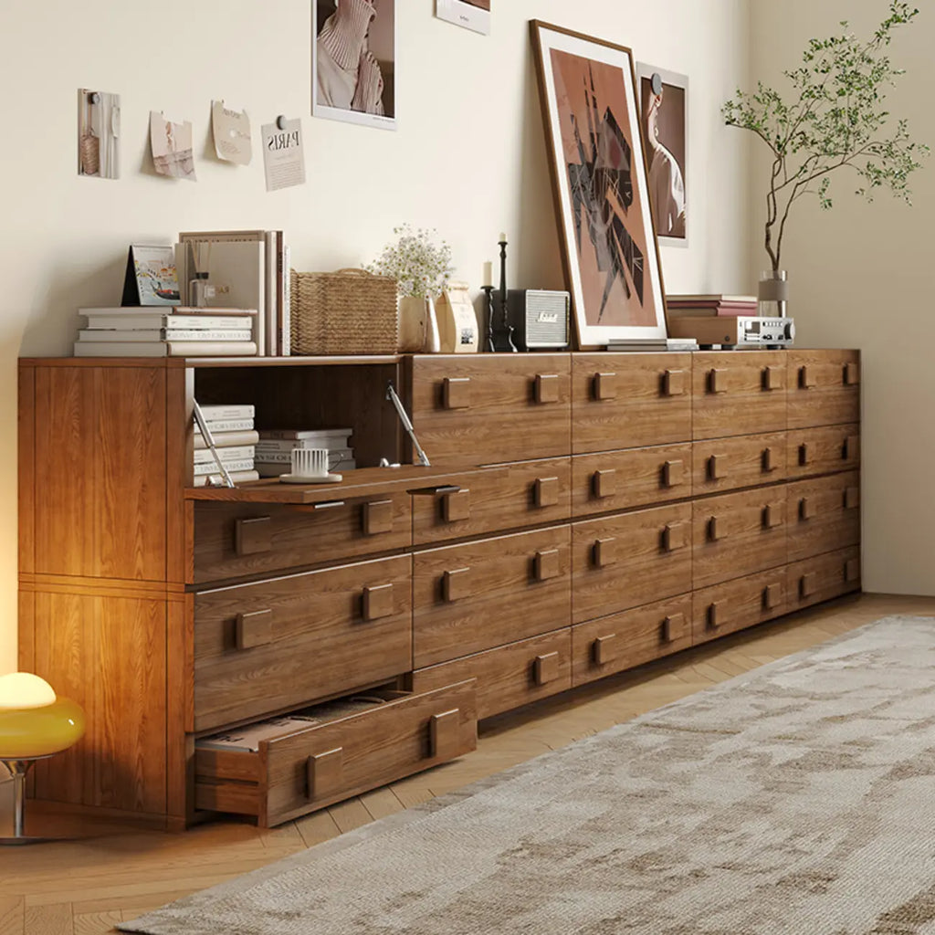 Commode en bois à tiroirs rabattables