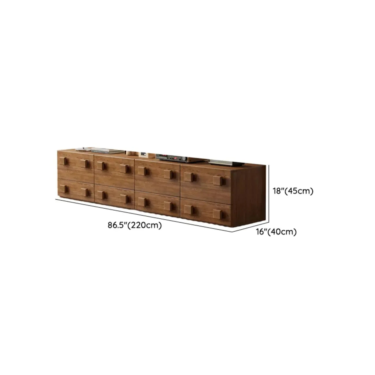 Commode en bois à tiroirs rabattables