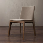 Chaise de salle à manger moderne sans accoudoirs, rembourrée et avec pieds en bois