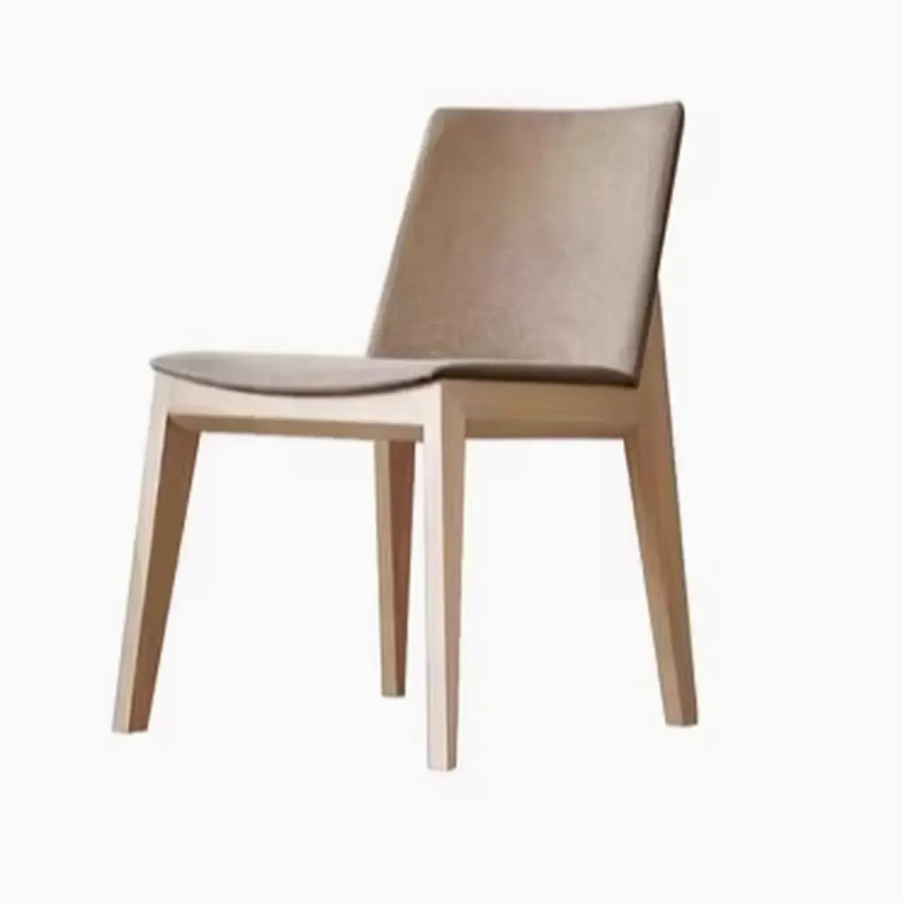 Chaise de salle à manger moderne sans accoudoirs, rembourrée et avec pieds en bois