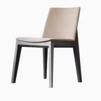 Chaise de salle à manger moderne sans accoudoirs, rembourrée et avec pieds en bois