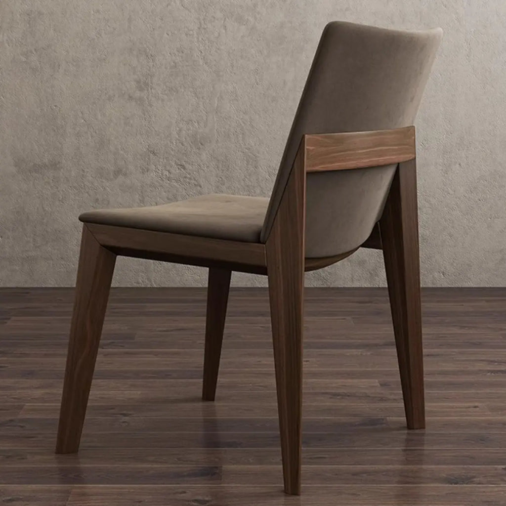 Chaise de salle à manger moderne sans accoudoirs, rembourrée et avec pieds en bois