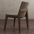 Chaise de salle à manger moderne sans accoudoirs, rembourrée et avec pieds en bois