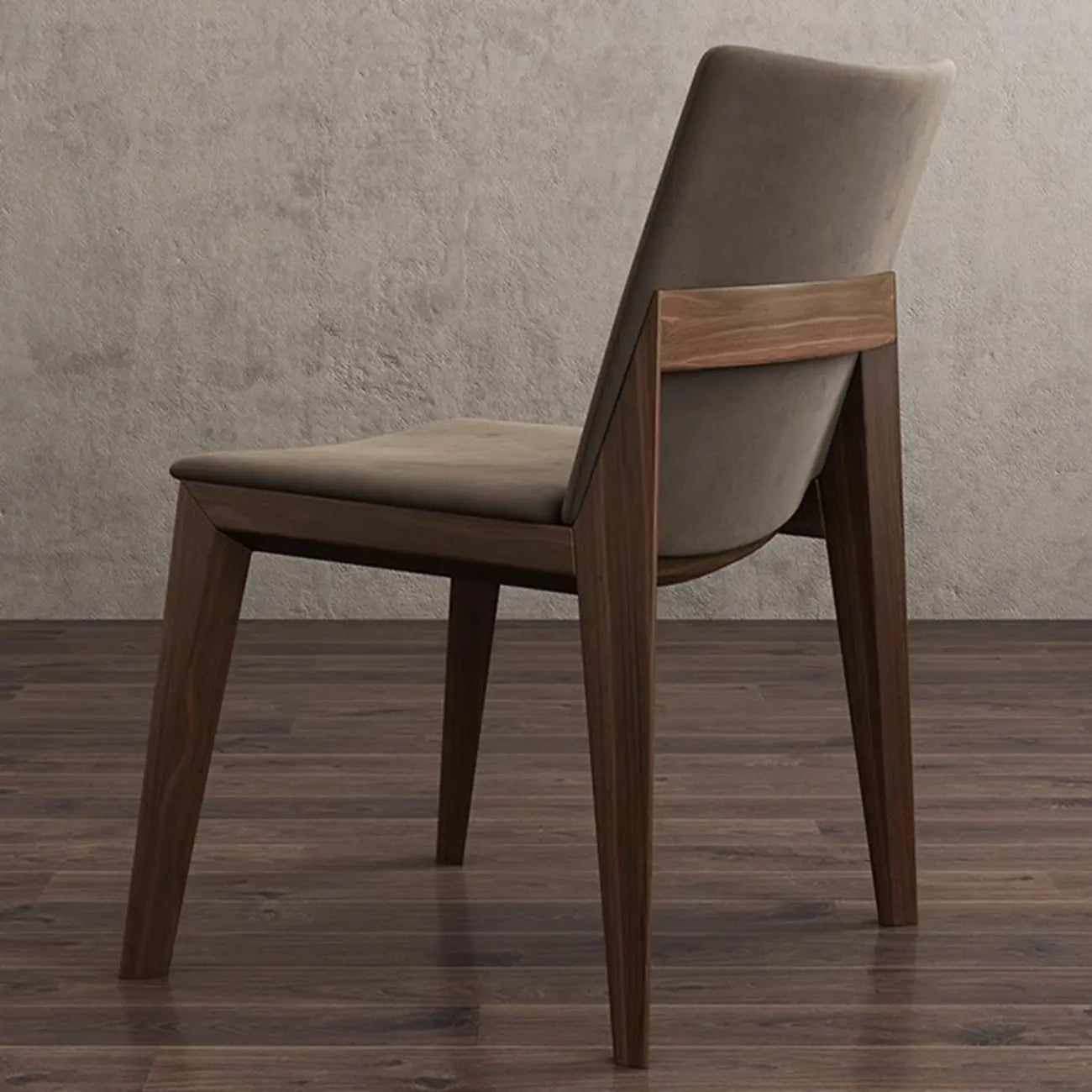 Chaise de salle à manger moderne sans accoudoirs, rembourrée et avec pieds en bois