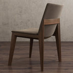 Chaise de salle à manger moderne sans accoudoirs, rembourrée et avec pieds en bois