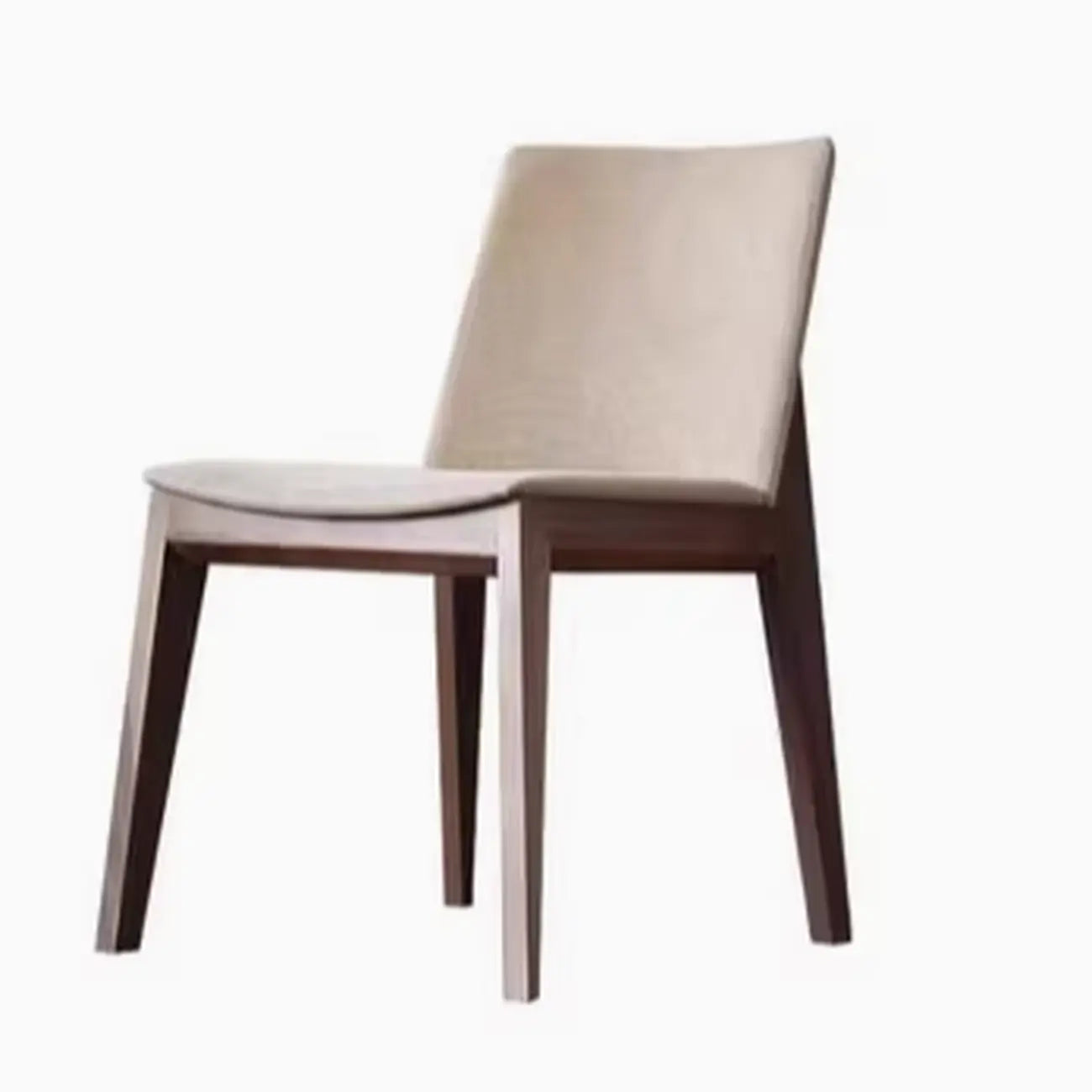 Chaise de salle à manger moderne sans accoudoirs, rembourrée et avec pieds en bois