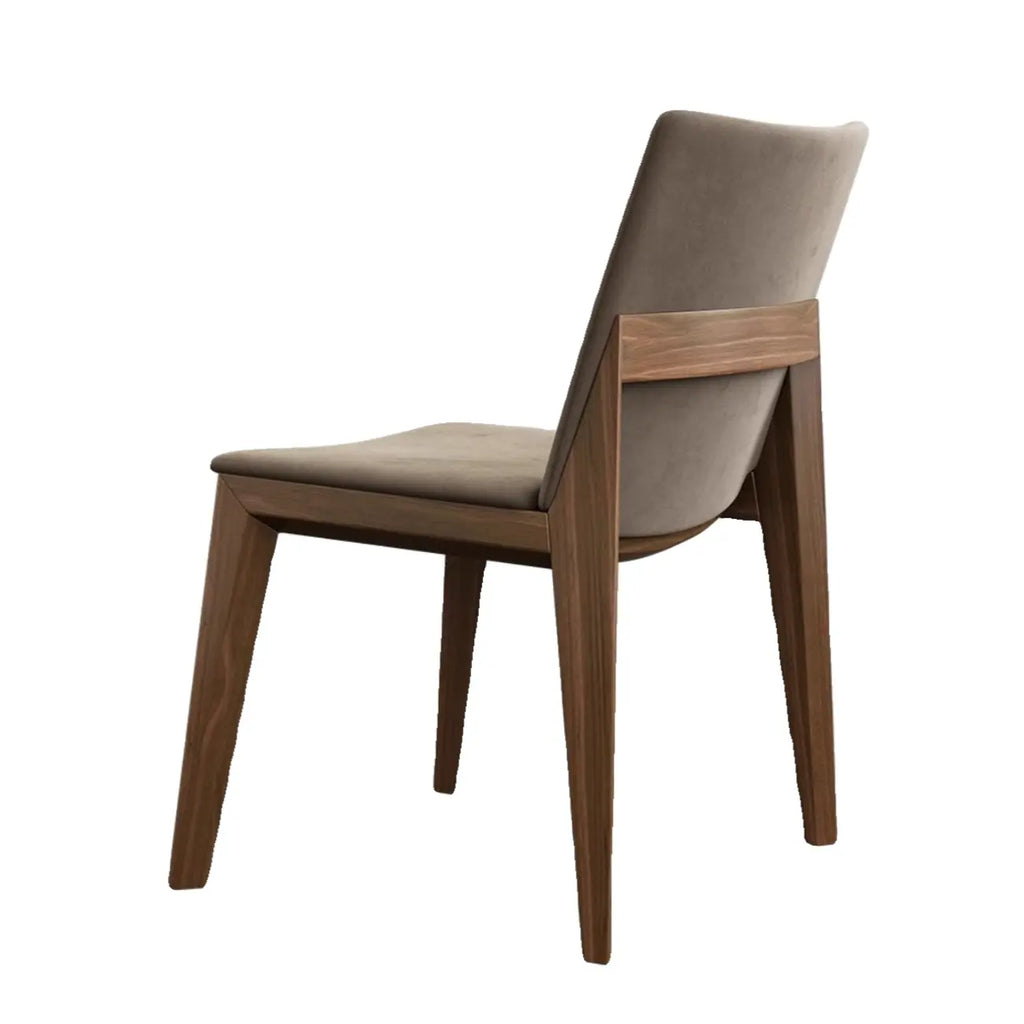 Chaise de salle à manger moderne sans accoudoirs, rembourrée et avec pieds en bois