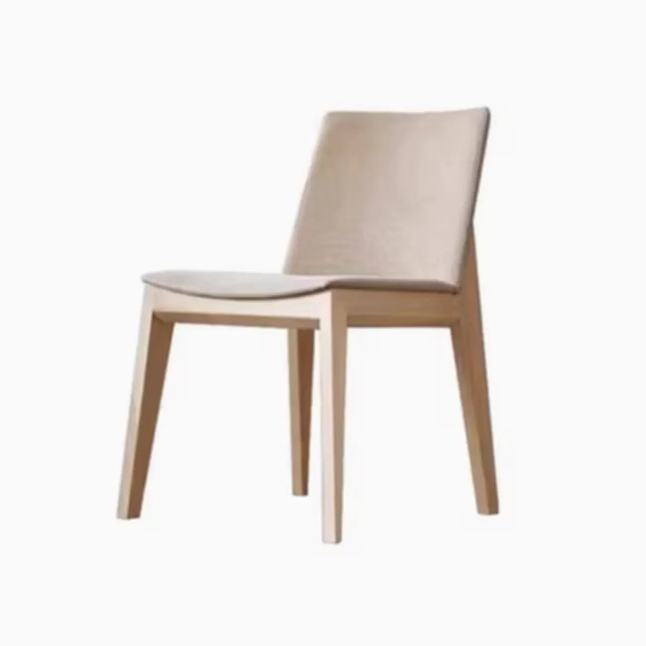 Chaise de salle à manger moderne sans accoudoirs, rembourrée et avec pieds en bois