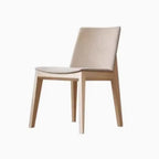 Chaise de salle à manger moderne sans accoudoirs, rembourrée et avec pieds en bois