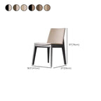 Chaise de salle à manger moderne sans accoudoirs, rembourrée et avec pieds en bois