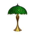 Lampe LED en verre vert avec motif de feuille pour chambre d'enfant