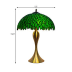 Lampe LED en verre vert avec motif de feuille pour chambre d'enfant