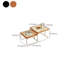 Table basse gigogne carrée en rotin finition cerisier et verre