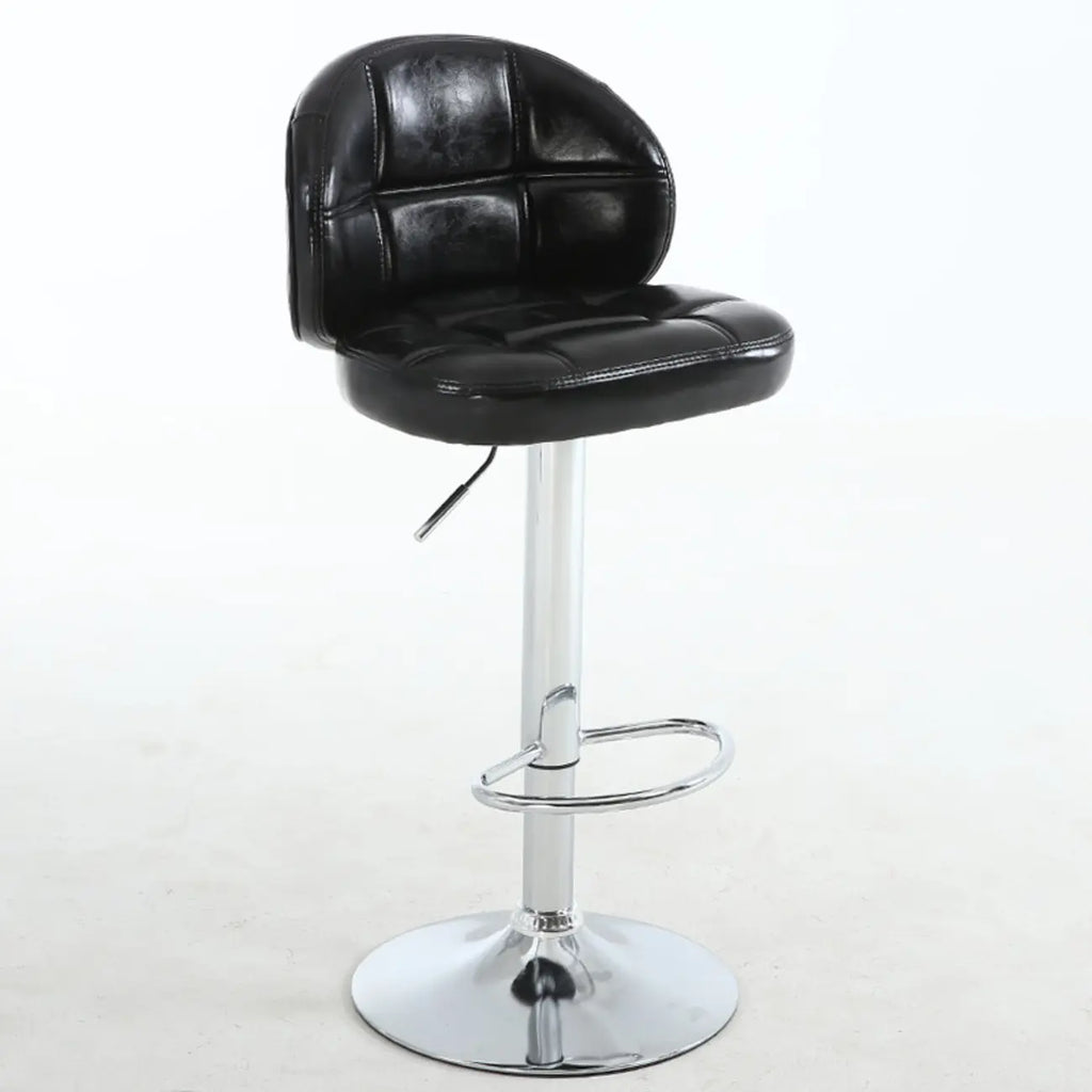 Tabouret de bar pivotant et réglable en cuir contemporain