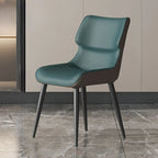 Chaise de salle à manger moderne revêtue de similicuir avec pieds en métal