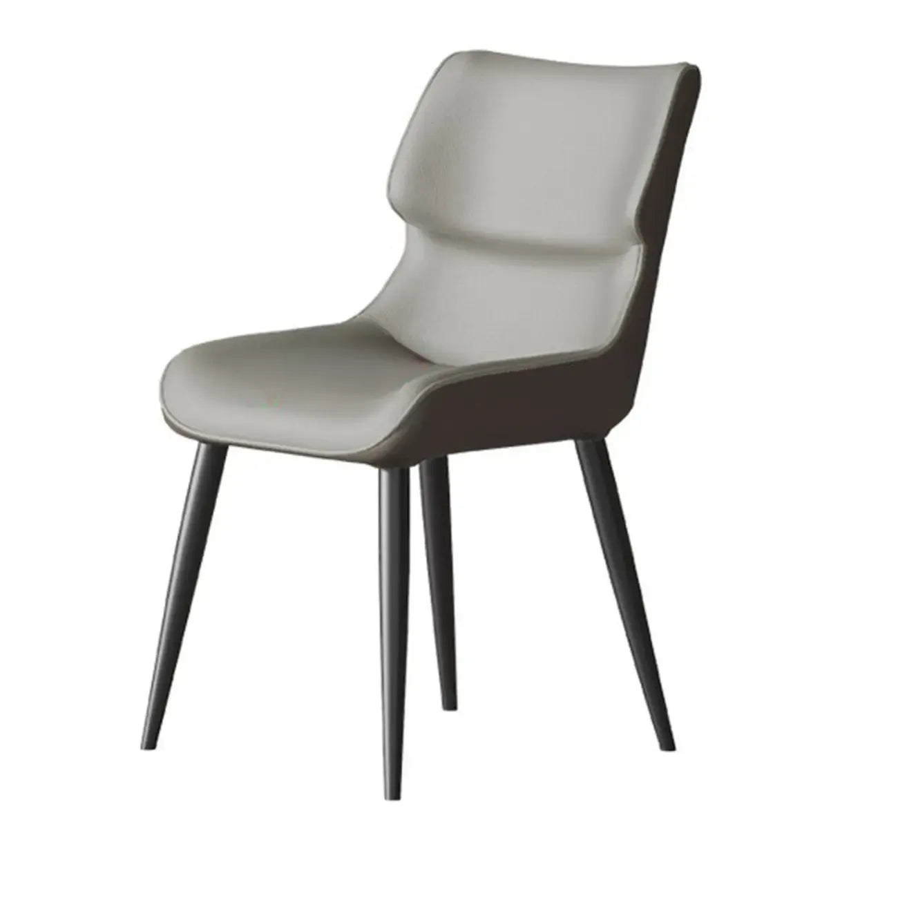 Chaise de salle à manger moderne revêtue de similicuir avec pieds en métal