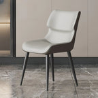 Chaise de salle à manger moderne revêtue de similicuir avec pieds en métal