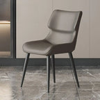 Chaise de salle à manger moderne revêtue de similicuir avec pieds en métal