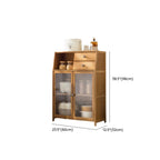Buffet minimaliste en bambou brun avec portes vitrées