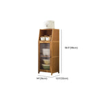 Buffet minimaliste en bambou brun avec portes vitrées
