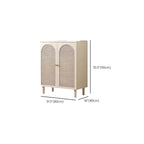 Buffet de cuisine minimaliste blanc cassé avec façade en verre arqué
