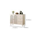 Buffet de cuisine minimaliste blanc cassé avec façade en verre arqué