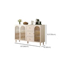 Buffet de cuisine minimaliste blanc cassé avec façade en verre arqué