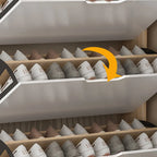 Meuble à chaussures minimaliste et efficace en bois à ouverture frontale réglable