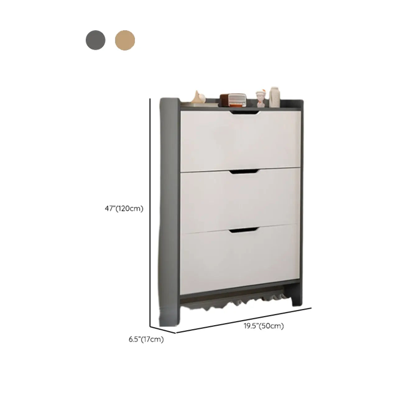 Meuble à chaussures minimaliste et efficace en bois à ouverture frontale réglable