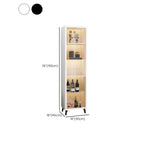 Étagère métallique moderne au sol avec portes vitrées, vitrine