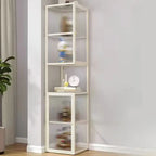 Vitrine moderne sur pied à 4 étagères en métal avec portes vitrées