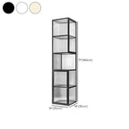 Vitrine moderne sur pied à 4 étagères en métal avec portes vitrées