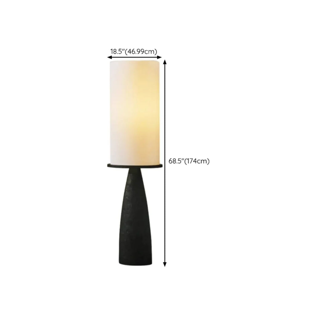 Lampadaire en bois avec abat-jour en tissu géométrique moderne