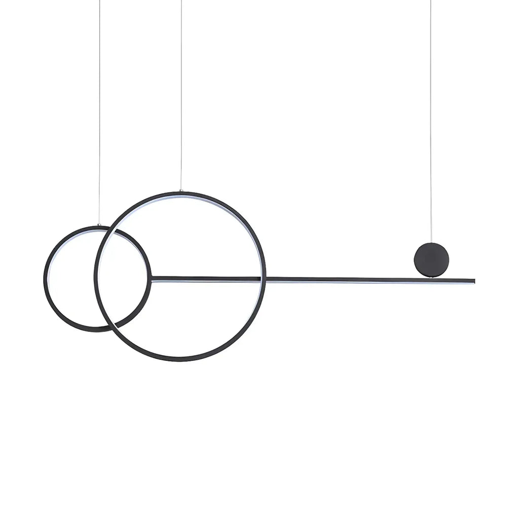 Grande suspension LED circulaire dorée pour îlot de cuisine