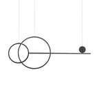 Grande suspension LED circulaire dorée pour îlot de cuisine