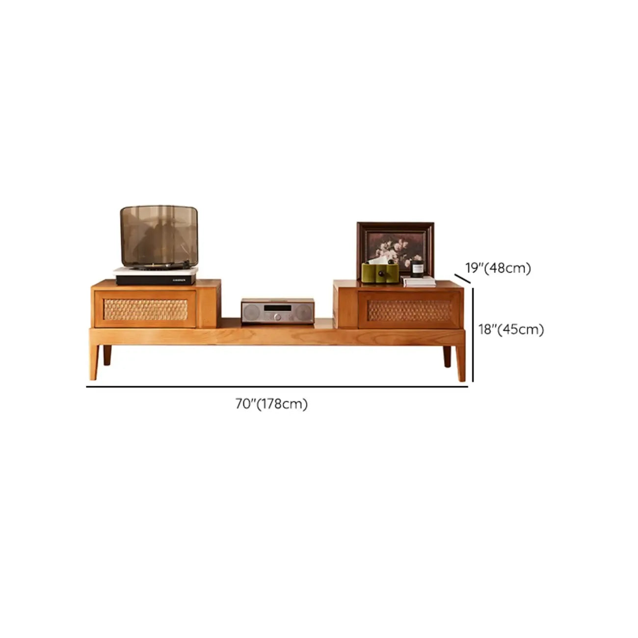 Mobile TV moderno in legno marrone da 70 pollici, Centro d'intrattenimento