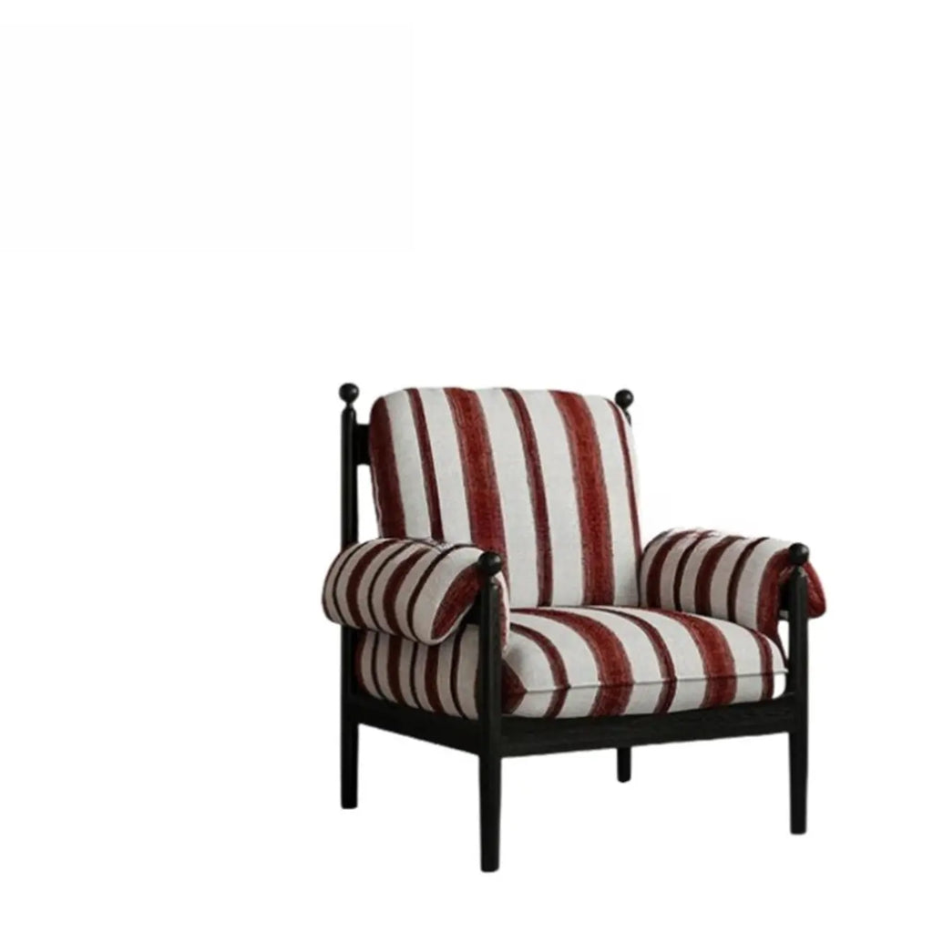 Fauteuil d'appoint moderne à rayures avec coussin amovible