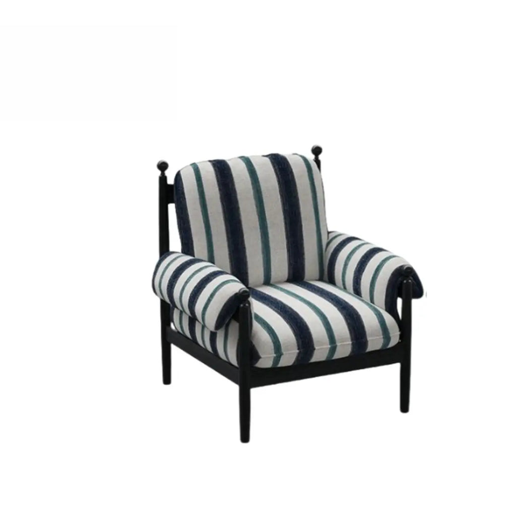 Fauteuil d'appoint moderne à rayures avec coussin amovible
