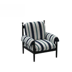 Fauteuil d'appoint moderne à rayures avec coussin amovible