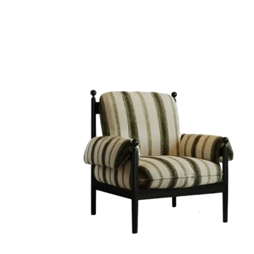 Fauteuil d'appoint moderne à rayures avec coussin amovible