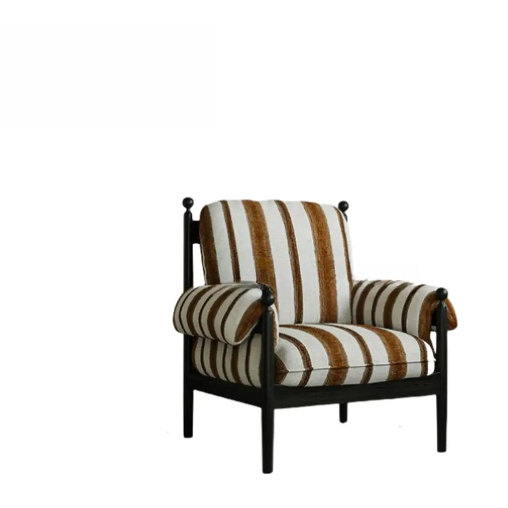 Fauteuil d'appoint moderne à rayures avec coussin amovible