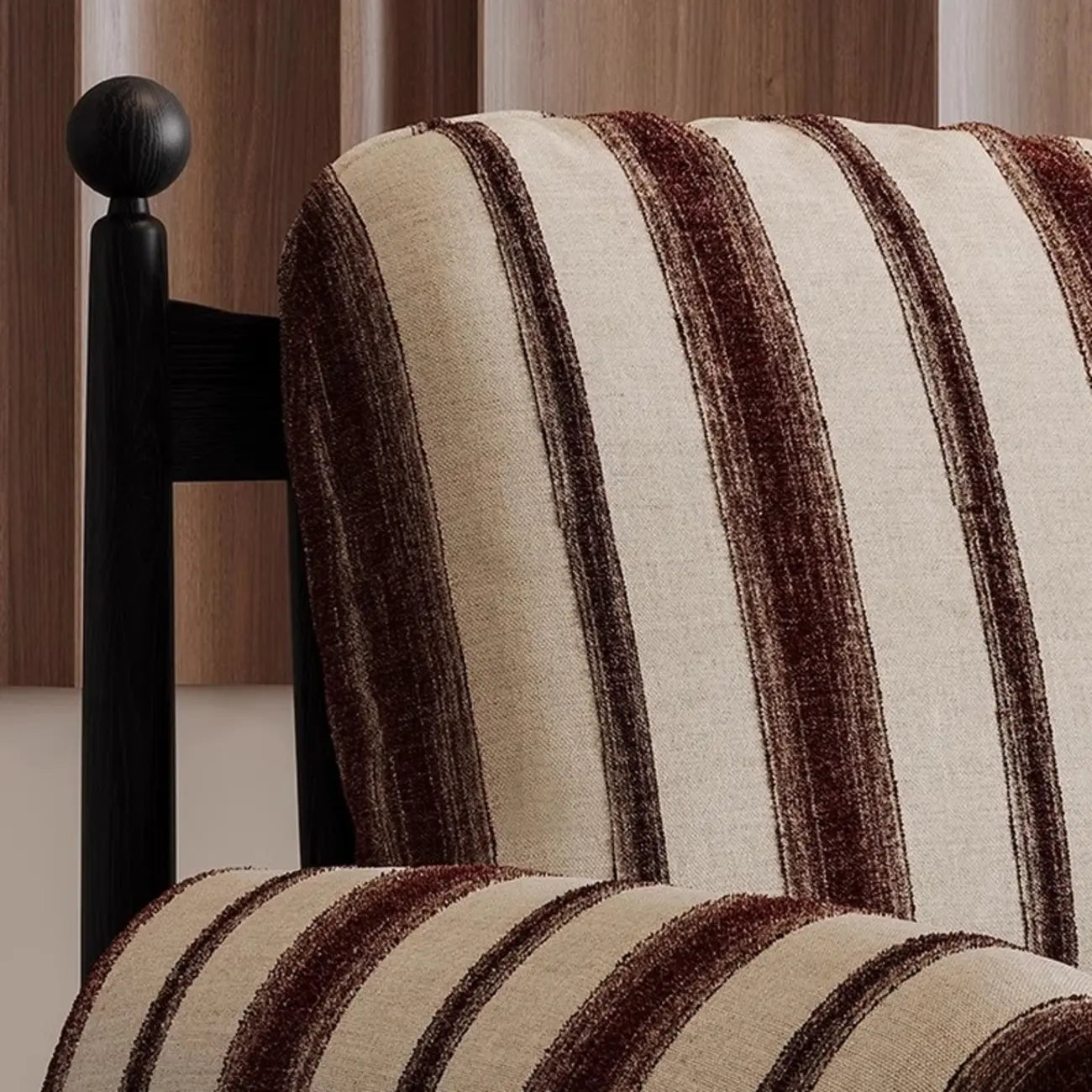 Fauteuil d'appoint moderne à rayures avec coussin amovible