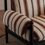Fauteuil d'appoint moderne à rayures avec coussin amovible